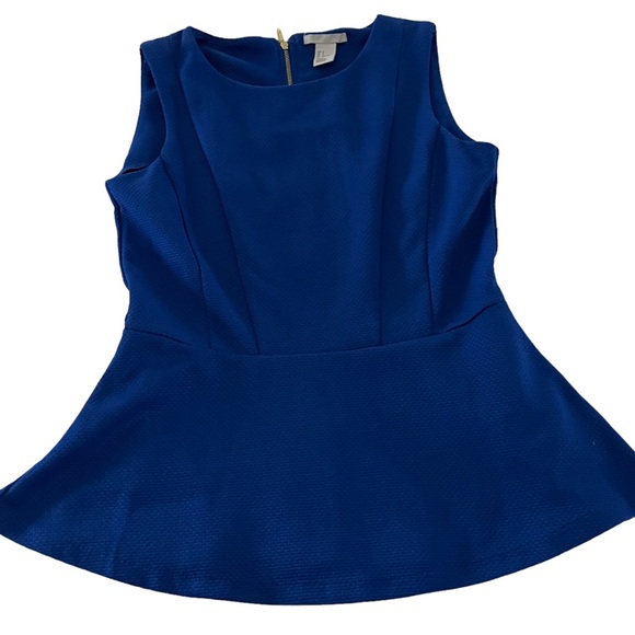 H&M Sleeveless Peplum Top Royal Blue Size Small - Picture 1 of 6